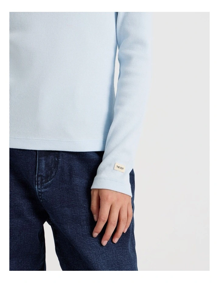 The Edit' Rib Tee in Grey Blue image 4
