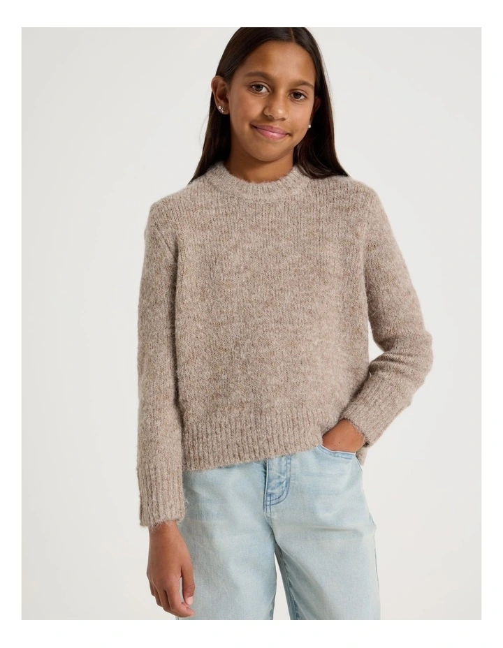 The Edit Oversized Knitted Jumper in Brown image 1