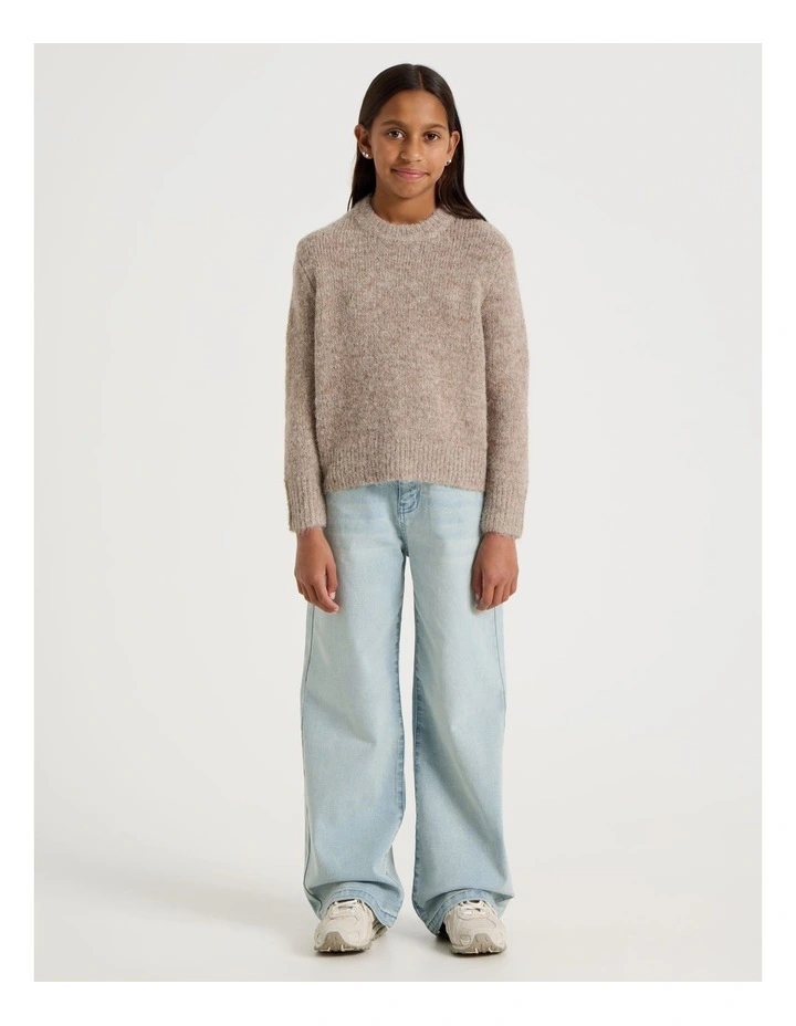 The Edit Oversized Knitted Jumper in Brown image 2