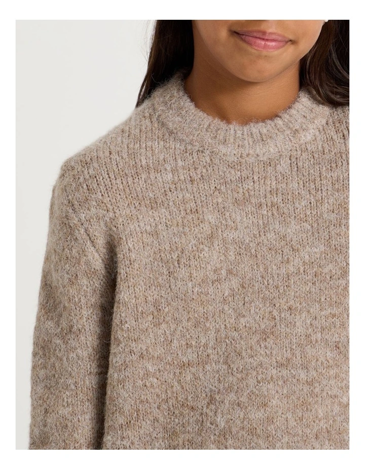 The Edit Oversized Knitted Jumper in Brown image 3