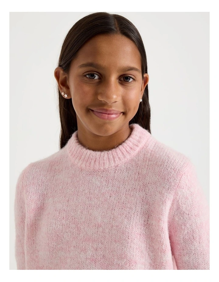 The Edit Oversized Knitted Jumper in Pink Marle image 5