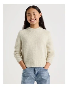 The Edit Oversized Knitted Jumper in Oat Marle