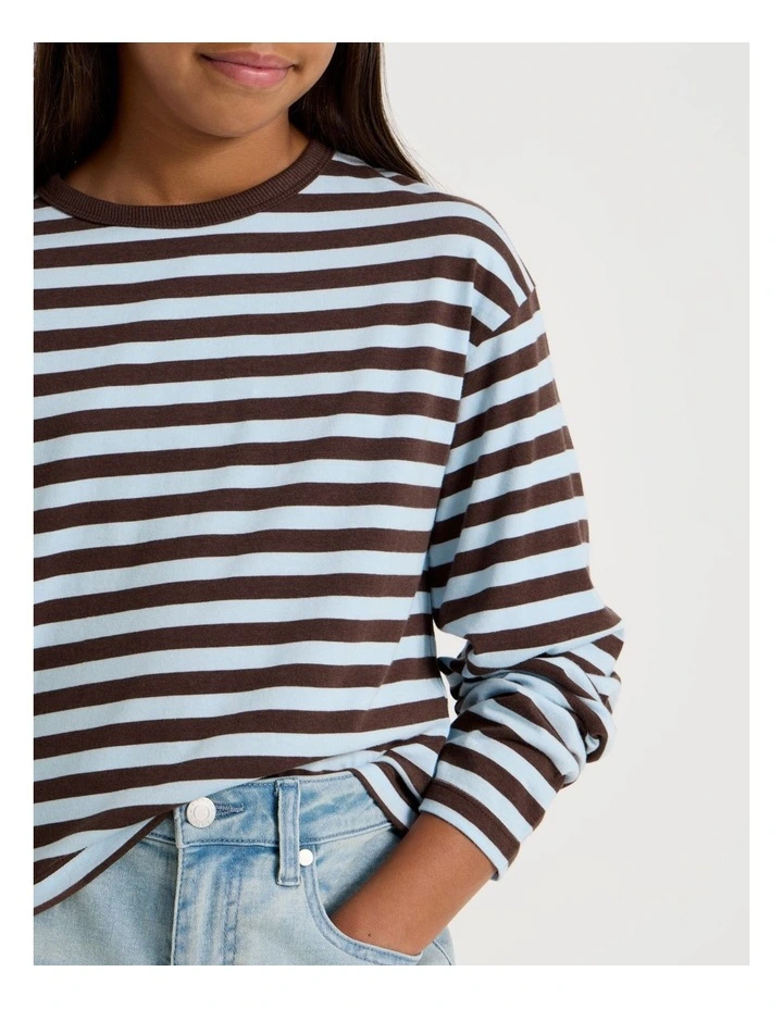 Oversized Stripe Tee in Multi image 3