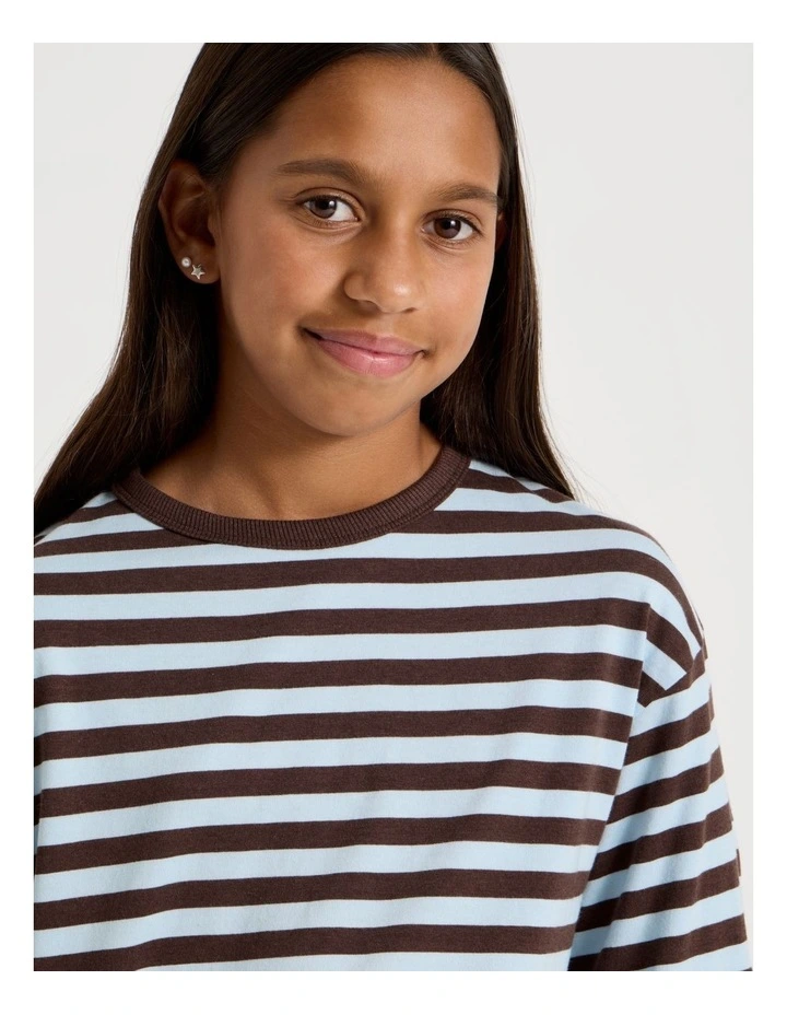 Oversized Stripe Tee in Multi image 4