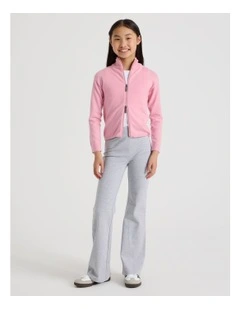 Knitted Zip Thru Cardigan in Pink