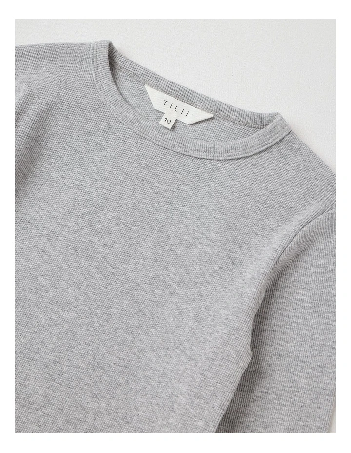 The Edit Rib Tee in Grey Marle image 2