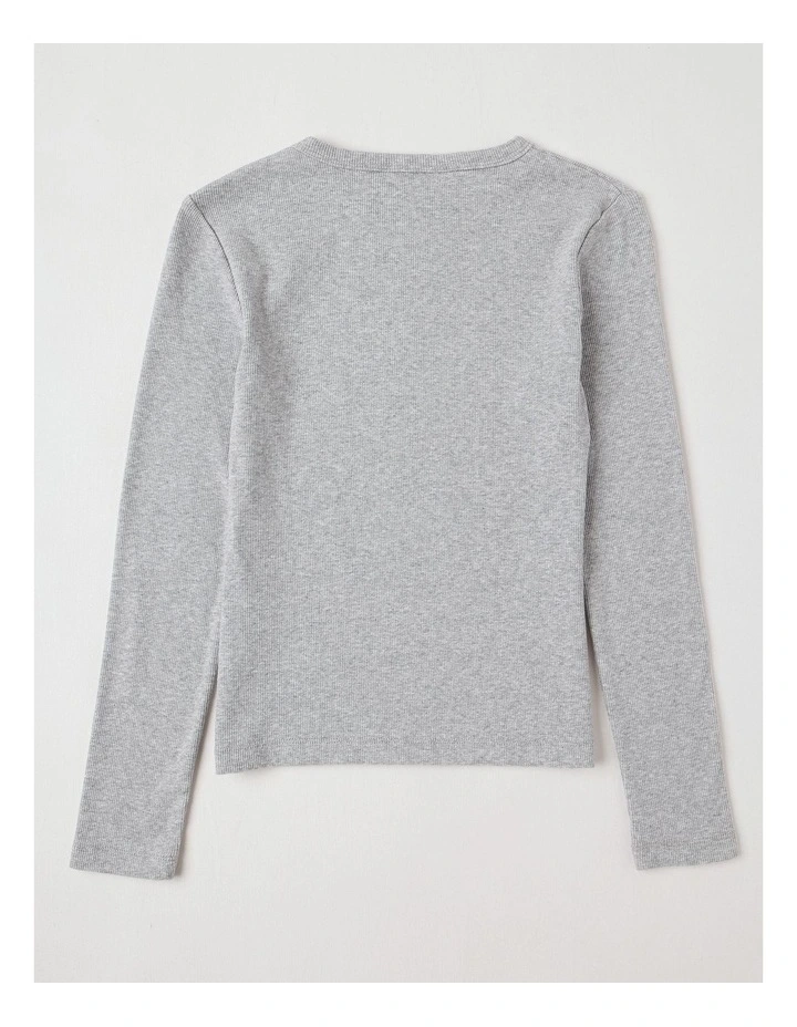 The Edit Rib Tee in Grey Marle image 3