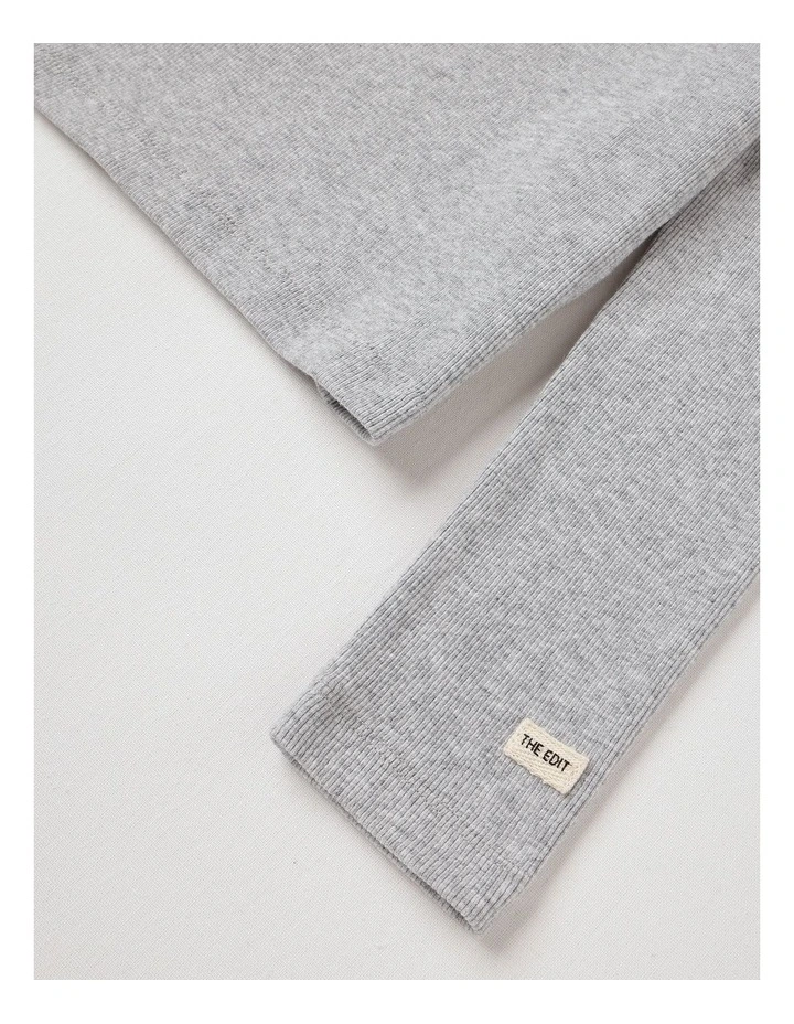 The Edit Rib Tee in Grey Marle image 4