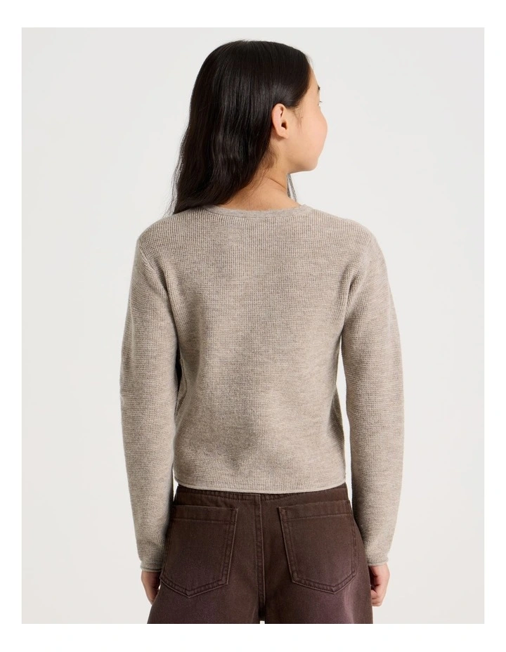 Knitted Button Down Top in Brown image 4