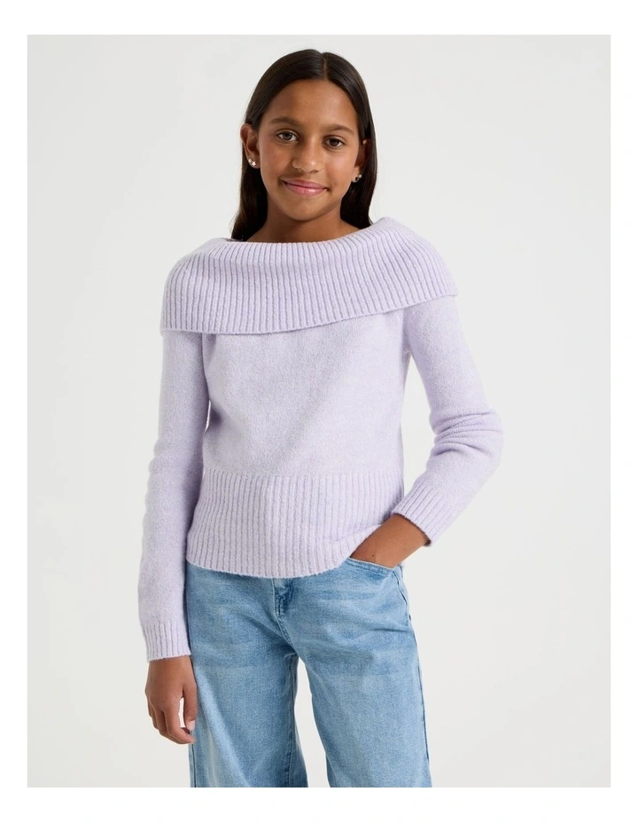Cable Knit Jumper in Lavender image 1