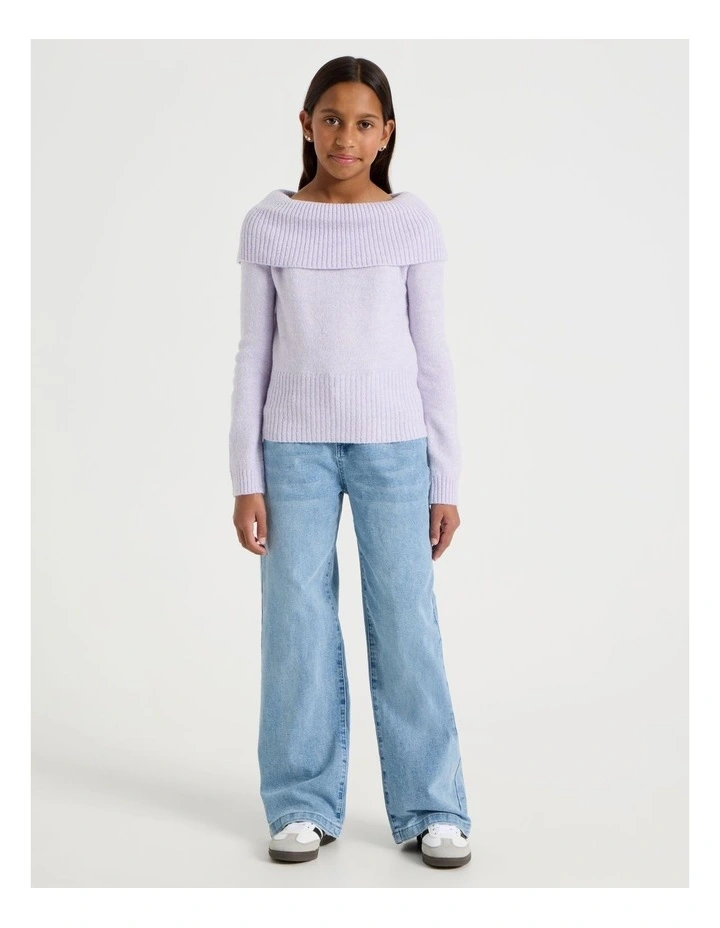 Cable Knit Jumper in Lavender image 2