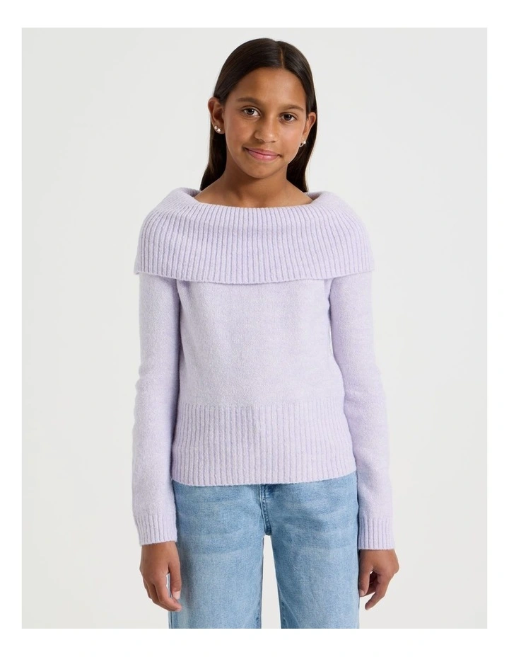 Cable Knit Jumper in Lavender image 3