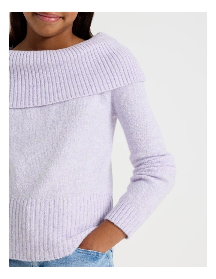 Cable Knit Jumper in Lavender image 4