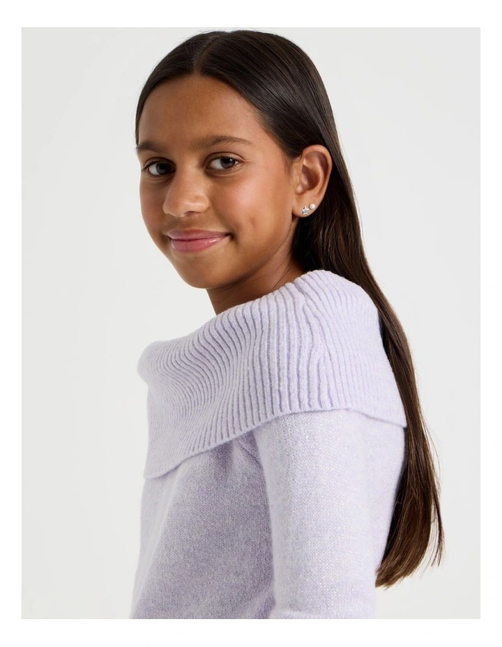 Cable Knit Jumper in Lavender image 5