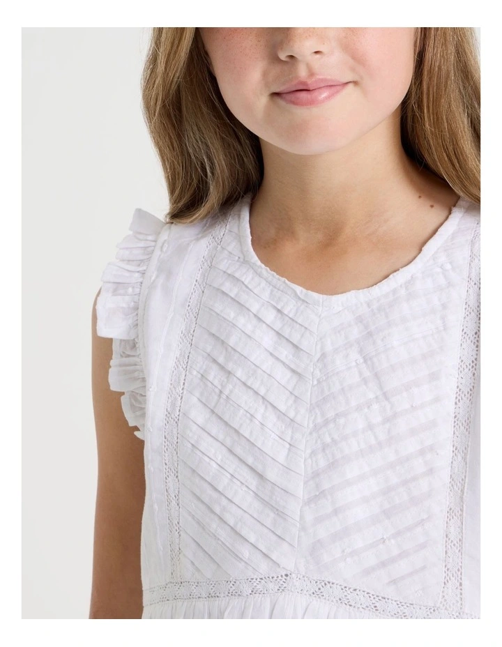 Pintuck Top with Peplem in White image 3