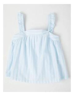 Halter Neck Top with Stripes in Blue