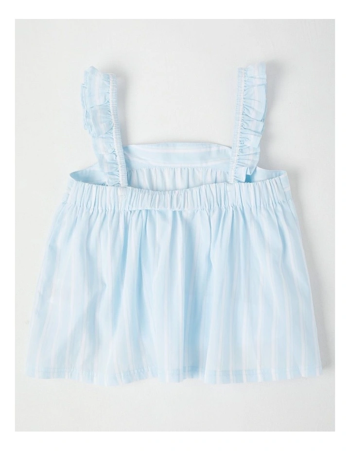 Halter Neck Top with Stripes in Blue image 3