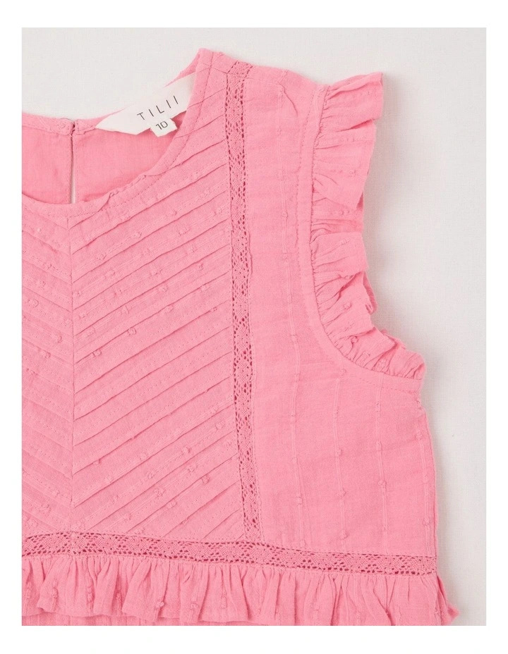 Pintuck Top with Peplem in Pink image 2
