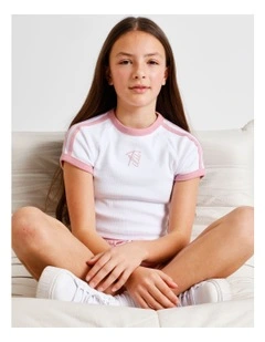Essentials Rib Baby Tee in White
