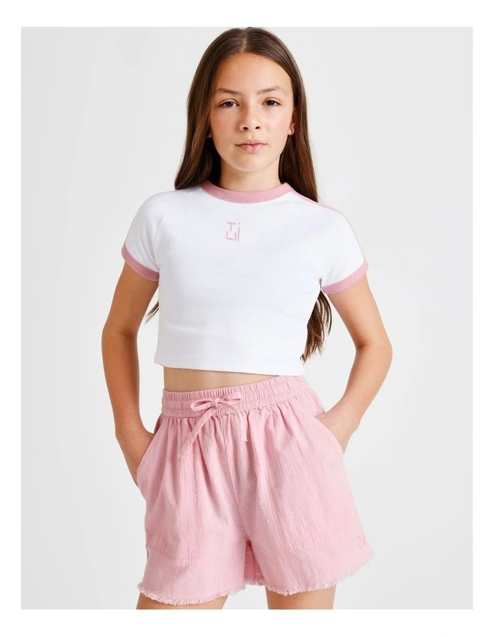 Essentials Rib Baby Tee in White image 2