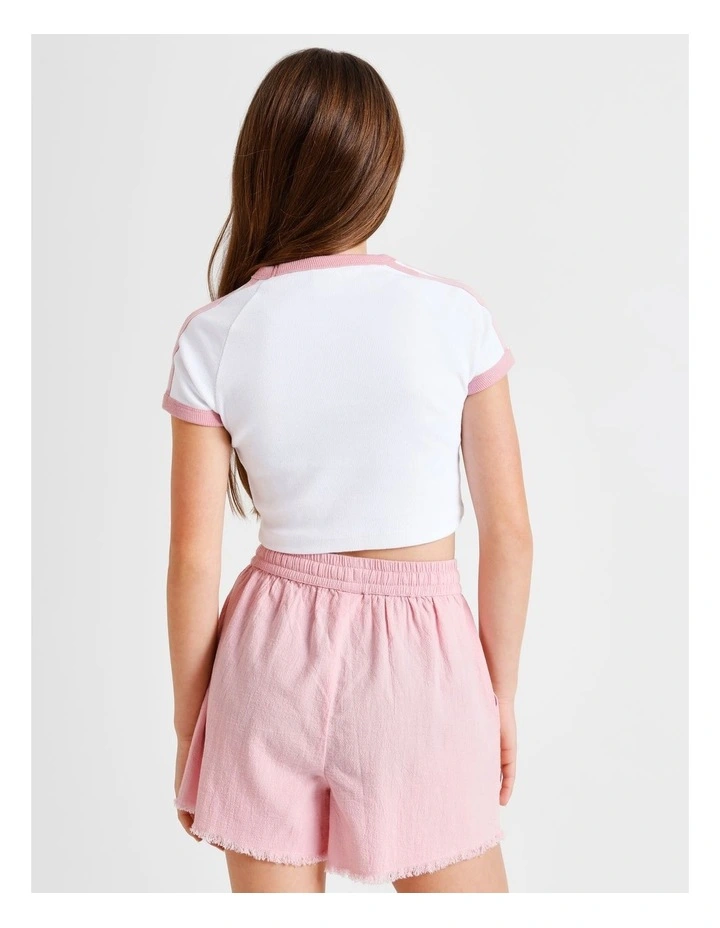 Essentials Rib Baby Tee in White image 6