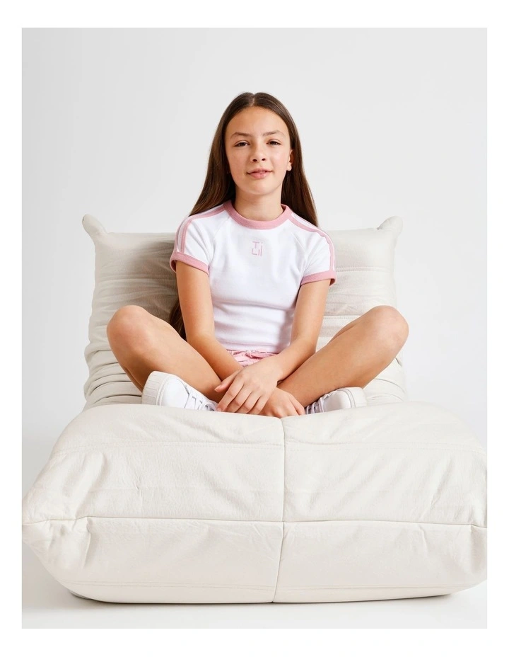 Essentials Rib Baby Tee in White image 7