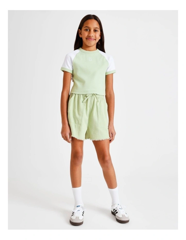 Essentials Rib Baby Tee in Sage image 3