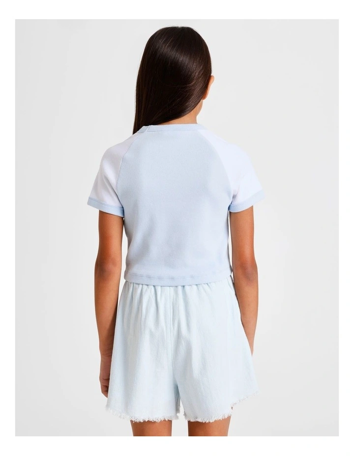 Essentials Rib Baby Tee in Light Blue image 5