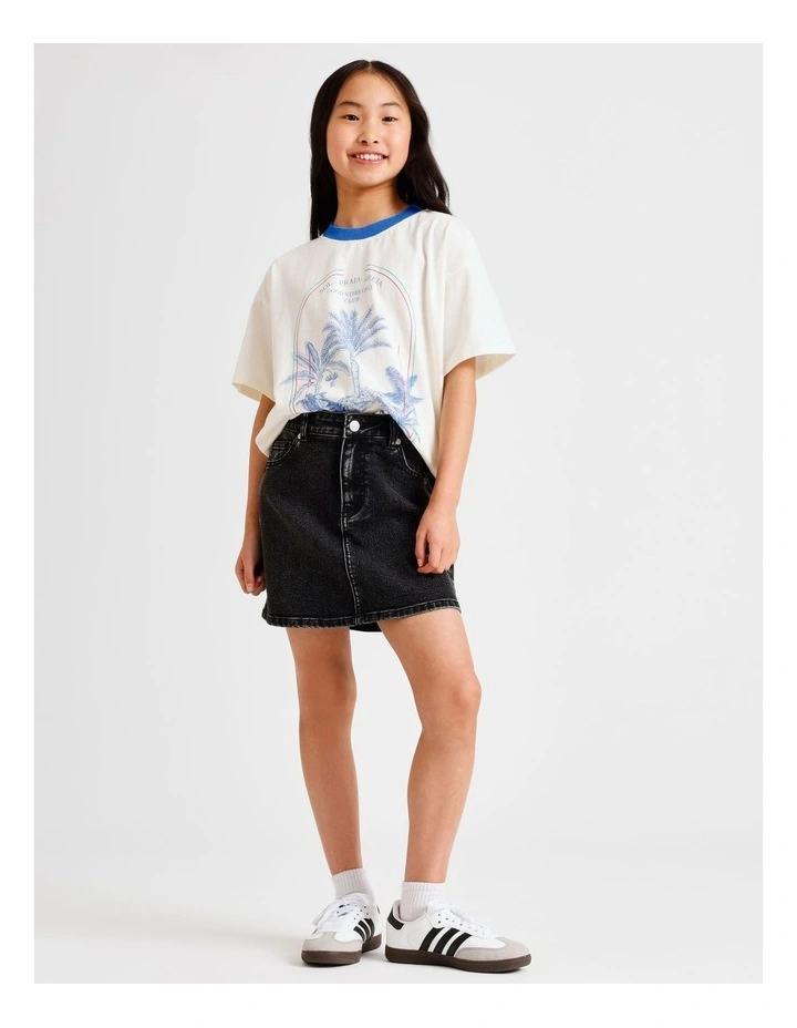Short Sleeve Slouch Dad Tee in Ecru image 2