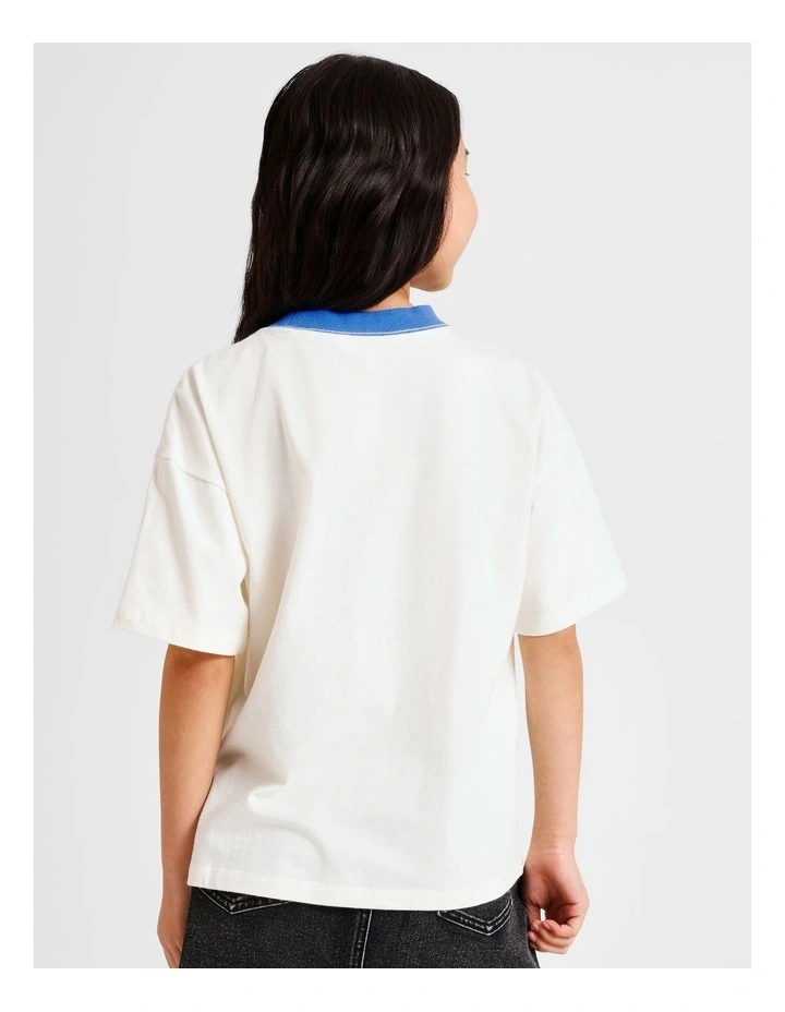 Short Sleeve Slouch Dad Tee in Ecru image 4