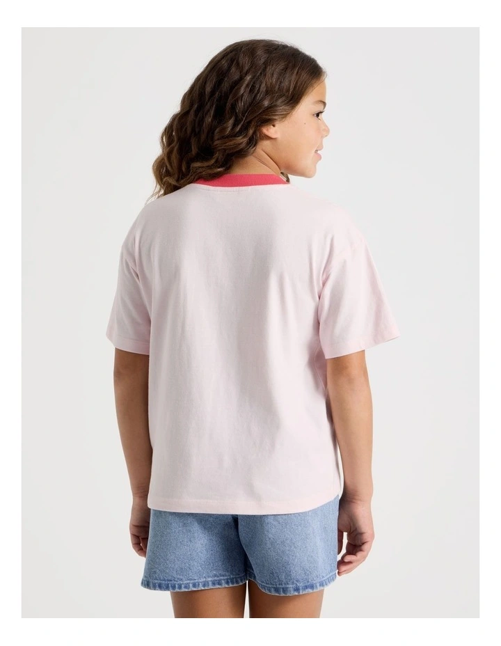 The Edit Oversized Tee in Barcelona Flowers/ Light Pink image 4