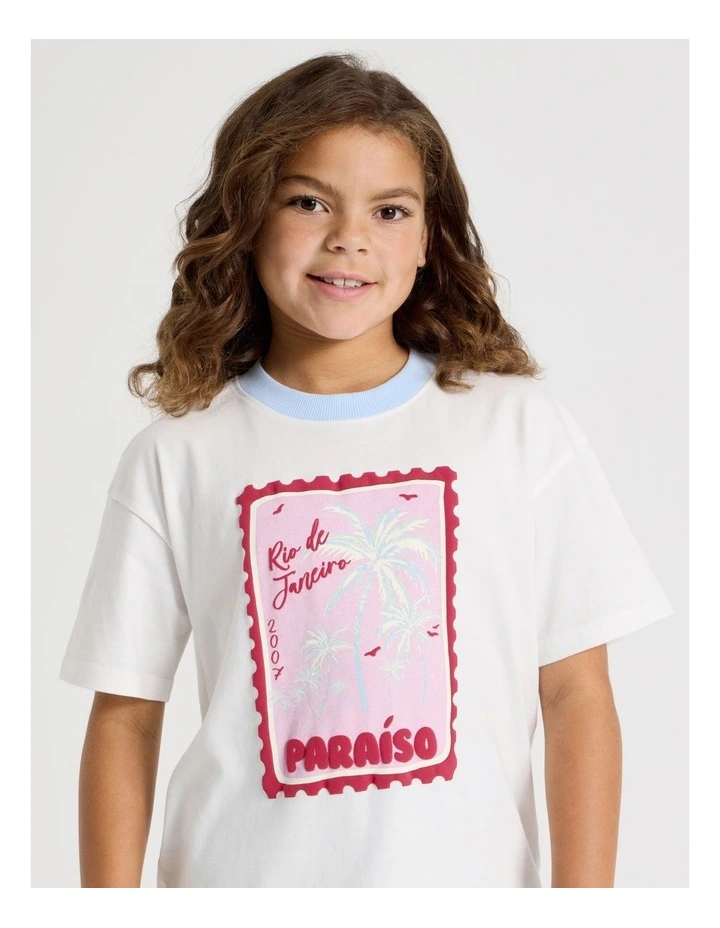 The Edit Oversized Tee in Paraiso Palms/White image 1