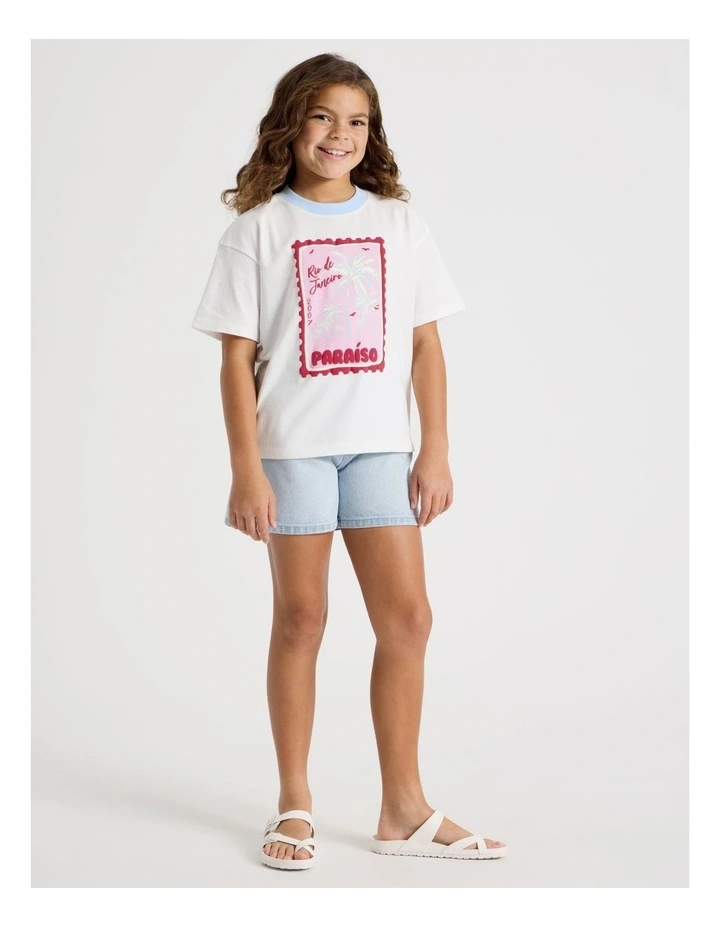 The Edit Oversized Tee in Paraiso Palms/White image 2