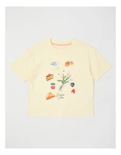 Oversized Tee with Favourite Things in Yellow