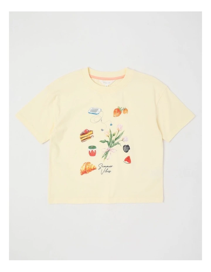 Oversized Tee with Favourite Things in Yellow image 1