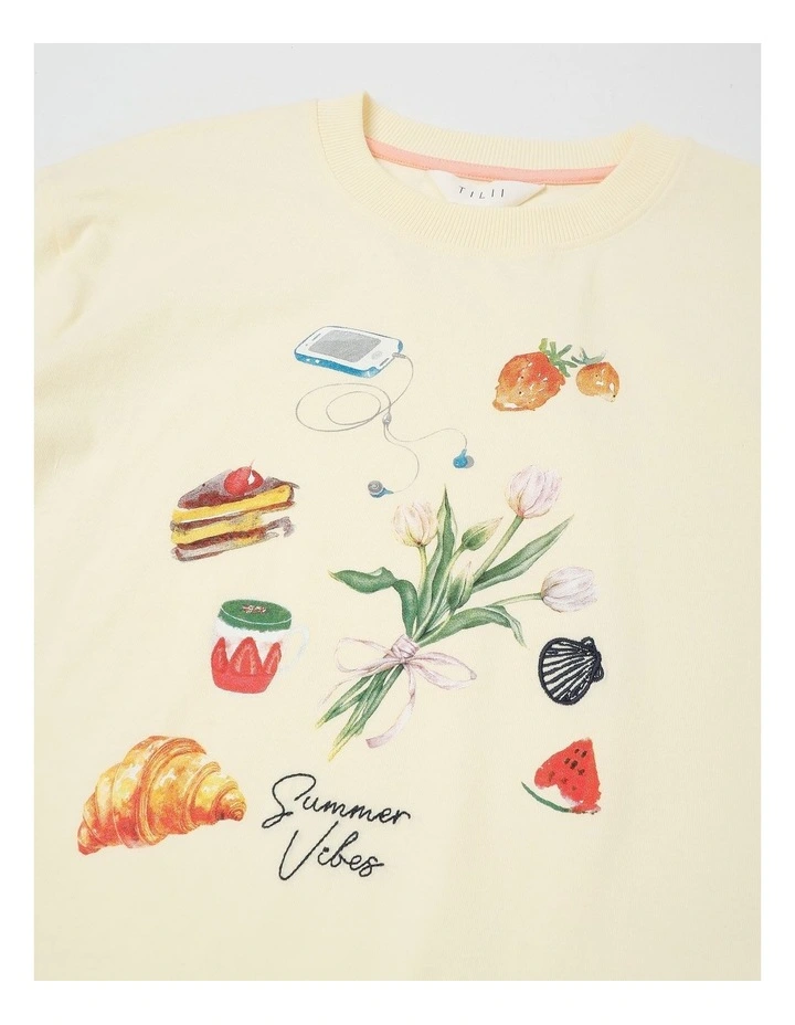 Oversized Tee with Favourite Things in Yellow image 4