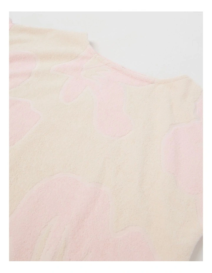 Terry Towelling Top with Floral Jacquard in Cream image 2