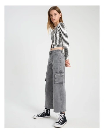 Milli Wide Leg Cargo in Grey