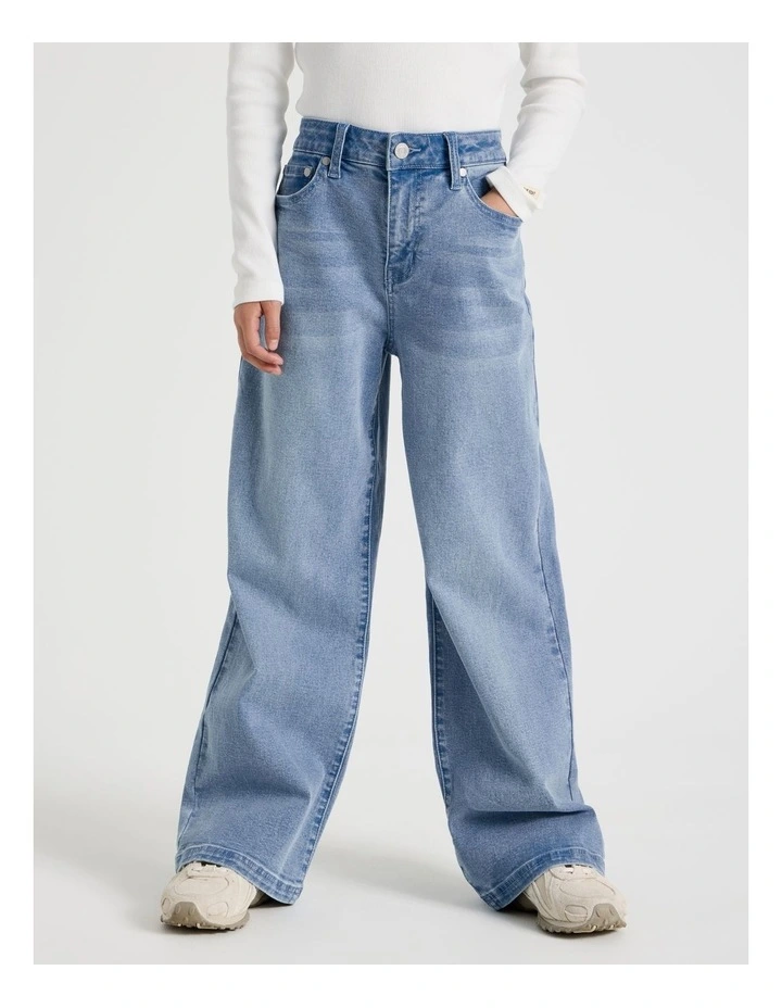 The Edit Mid Rise Baggy Jean in Mid Denim image 3
