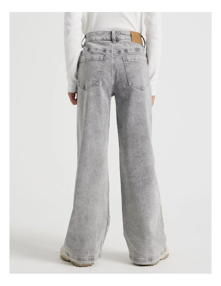 The Edit Mid Rise Baggy Jean in Grey Denim image 5