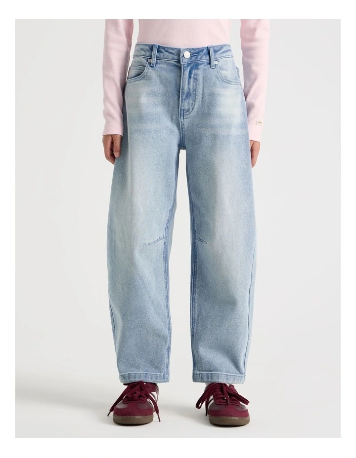 Mid Rise Barrel Jean in Mid Denim image 2