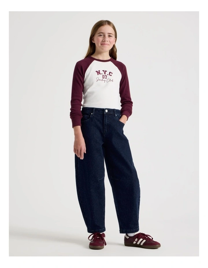 Mid Rise Barrel Jean in Indigo Denim image 3