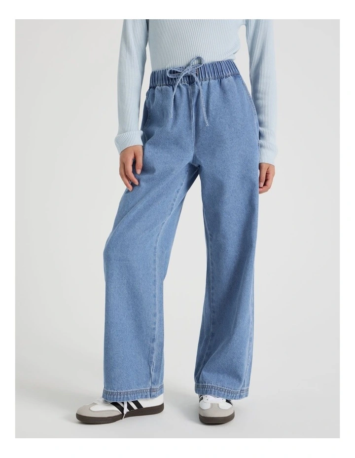 Light Weight High Rise Wide Leg Jean in Mid Denim image 2