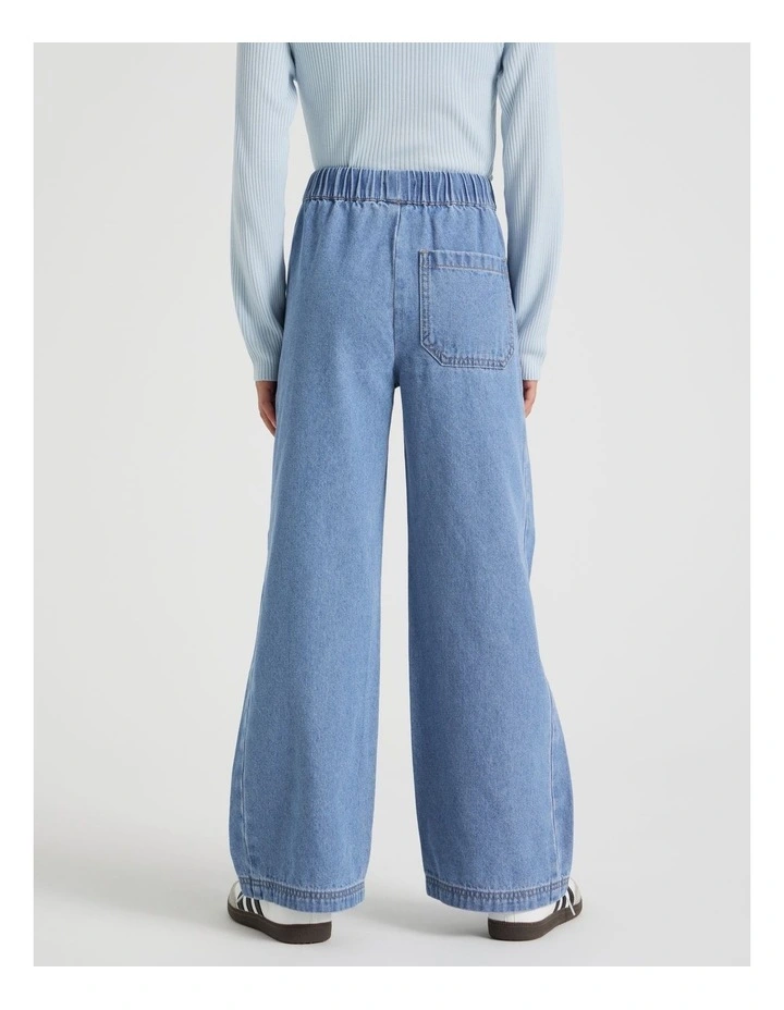 Light Weight High Rise Wide Leg Jean in Mid Denim image 4