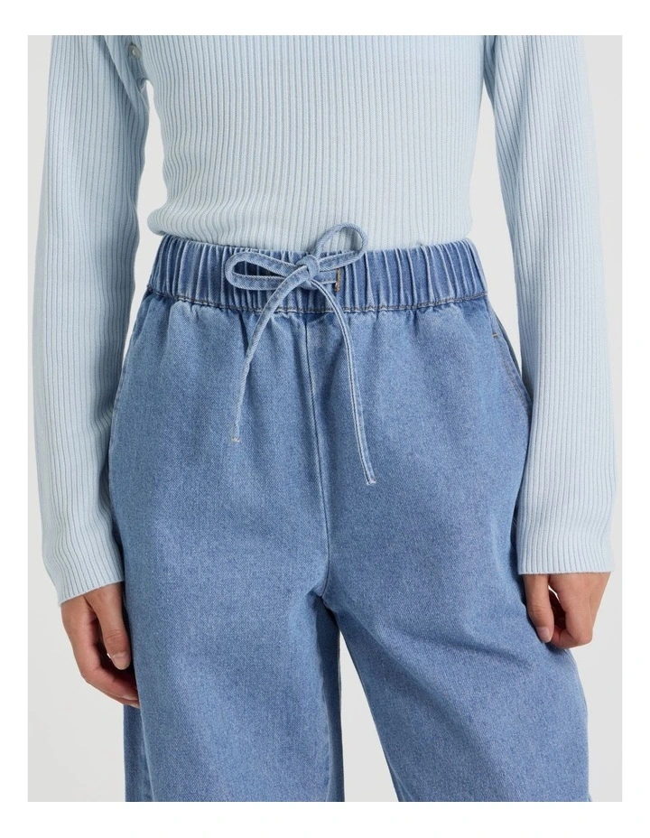 Light Weight High Rise Wide Leg Jean in Mid Denim image 5