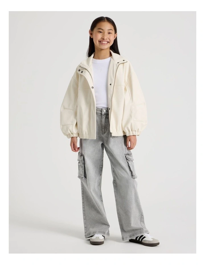 Mid Rise Baggy Cargo Jean in Grey image 4