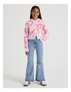 High Rise Flare Jeans in Mid Denim