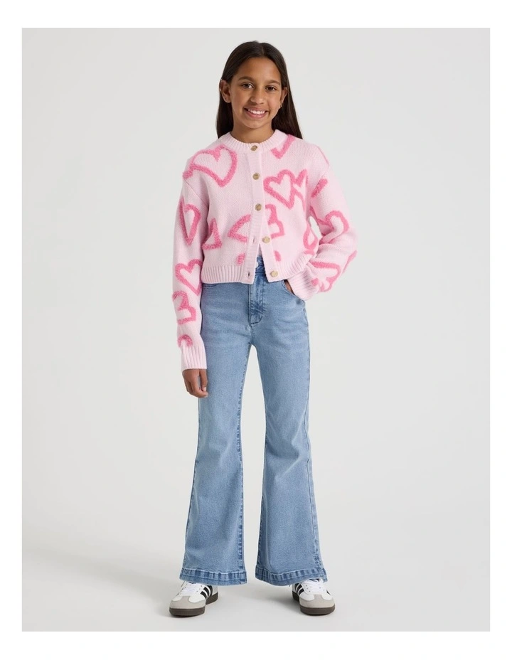 High Rise Flare Jeans in Mid Denim image 1