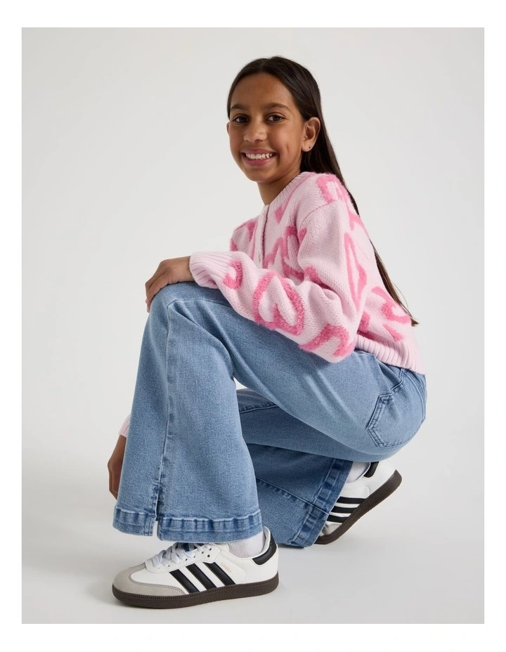 High Rise Flare Jeans in Mid Denim image 4