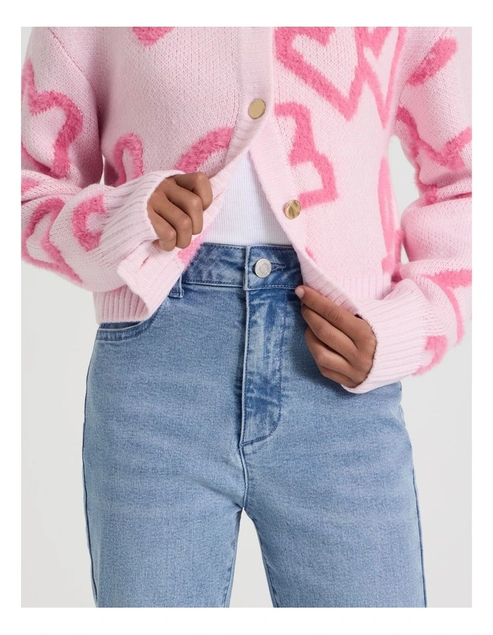 High Rise Flare Jeans in Mid Denim image 5